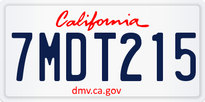CA license plate 7MDT215