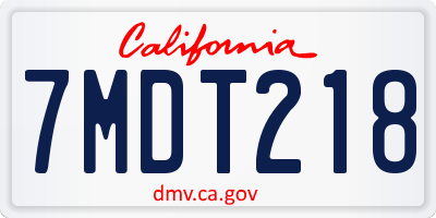 CA license plate 7MDT218