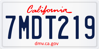 CA license plate 7MDT219