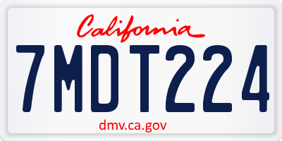 CA license plate 7MDT224