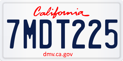 CA license plate 7MDT225