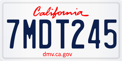 CA license plate 7MDT245