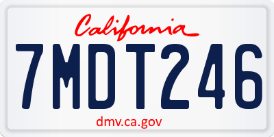 CA license plate 7MDT246