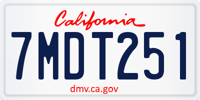 CA license plate 7MDT251