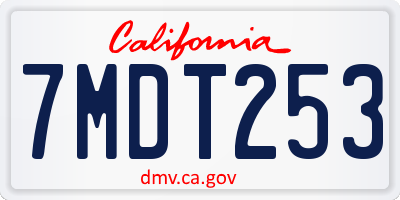 CA license plate 7MDT253