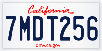 CA license plate 7MDT256