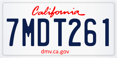 CA license plate 7MDT261