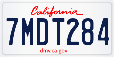 CA license plate 7MDT284