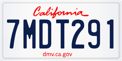 CA license plate 7MDT291