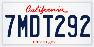 CA license plate 7MDT292