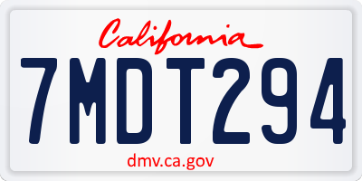 CA license plate 7MDT294