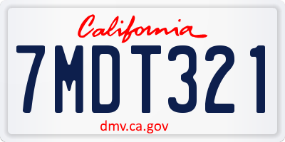 CA license plate 7MDT321