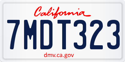 CA license plate 7MDT323