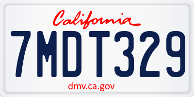 CA license plate 7MDT329