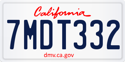 CA license plate 7MDT332