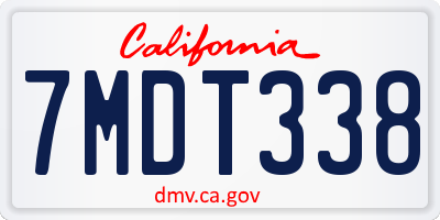 CA license plate 7MDT338