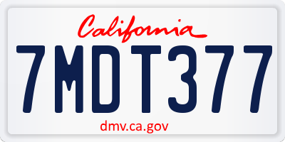 CA license plate 7MDT377