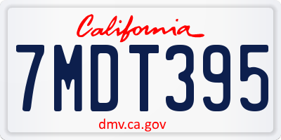 CA license plate 7MDT395