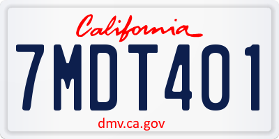 CA license plate 7MDT401