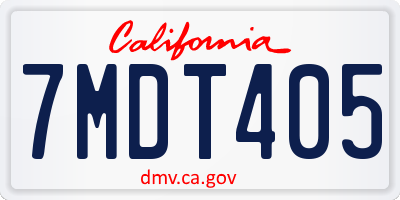CA license plate 7MDT405