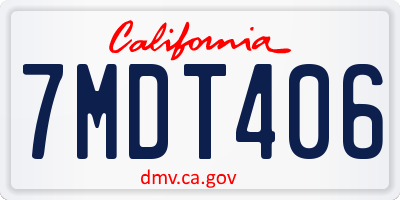 CA license plate 7MDT406