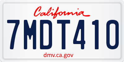 CA license plate 7MDT410