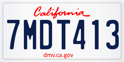 CA license plate 7MDT413