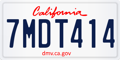 CA license plate 7MDT414