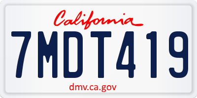 CA license plate 7MDT419