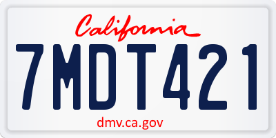 CA license plate 7MDT421