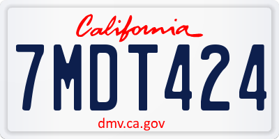 CA license plate 7MDT424
