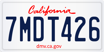 CA license plate 7MDT426