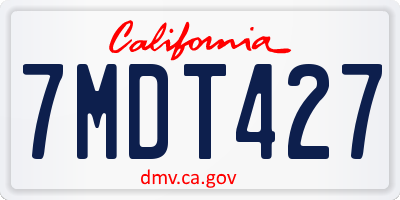 CA license plate 7MDT427