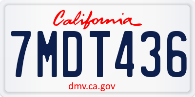 CA license plate 7MDT436