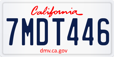 CA license plate 7MDT446