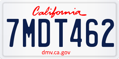 CA license plate 7MDT462