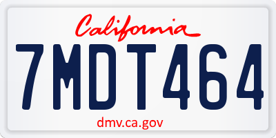 CA license plate 7MDT464