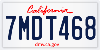CA license plate 7MDT468