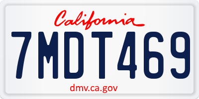 CA license plate 7MDT469