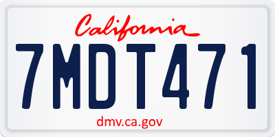 CA license plate 7MDT471