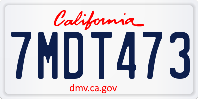 CA license plate 7MDT473