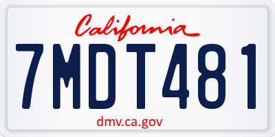 CA license plate 7MDT481