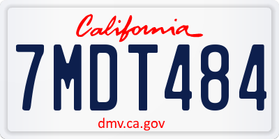 CA license plate 7MDT484