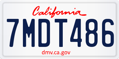 CA license plate 7MDT486