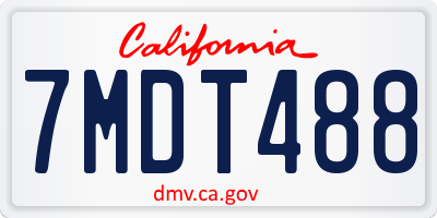 CA license plate 7MDT488
