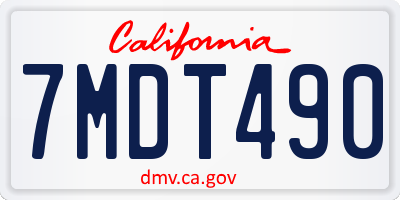 CA license plate 7MDT490