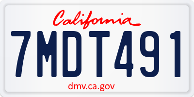CA license plate 7MDT491