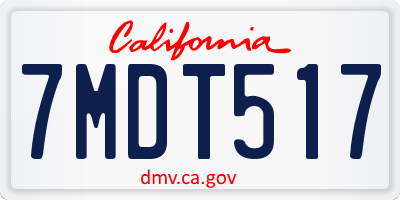 CA license plate 7MDT517