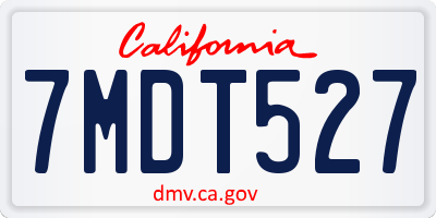 CA license plate 7MDT527