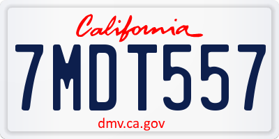CA license plate 7MDT557